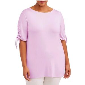 Terra & Sky Plus Size Ruched Top Sz 2X(20W-22W)